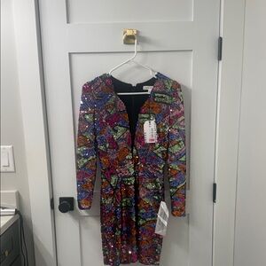 Dress the Population - Multicolor Sequin Dress